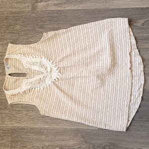 White Birch Linen Blend Tank Top Size Large